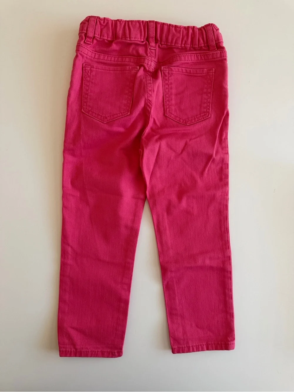 Baby GAP Girls 4 Yrs Girlfriend Denim Pant, Hot Pink with Star Stitching